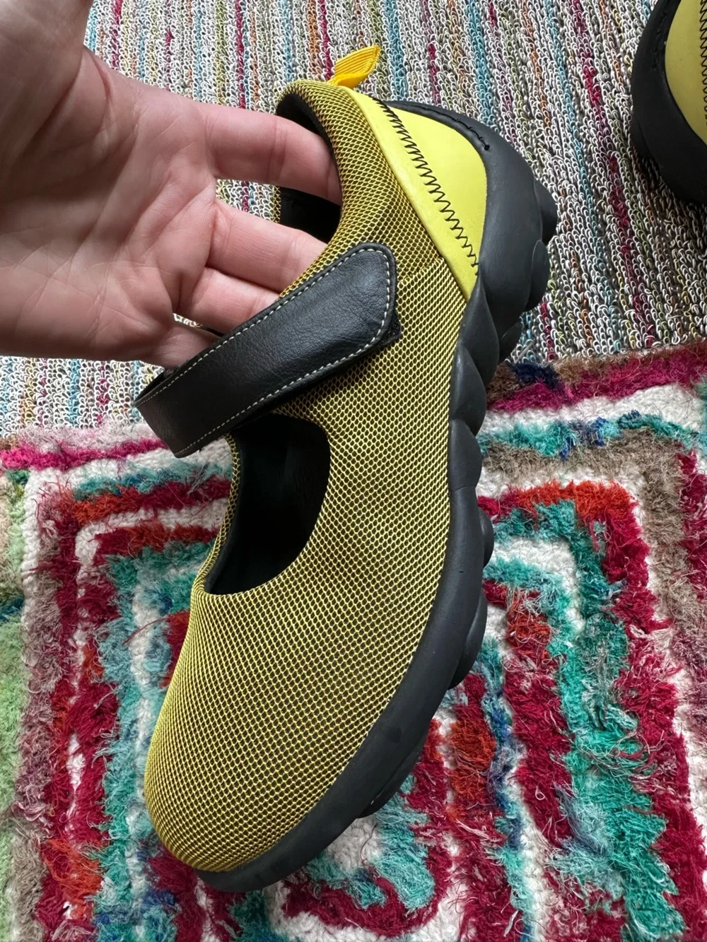 Fluevog LIKE NEW Urban Angels Pilot yellow vegan mesh Velcro sneaker-8 (fit 7.5)